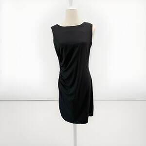 J McLaughlin Women's Sleeveless Black Rouched Dress Size Medium